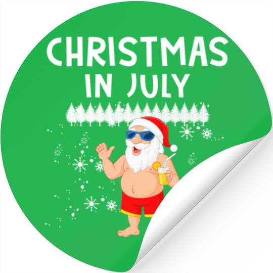 Funny Santa Christmas In July Summer Xmas Gif Stickers