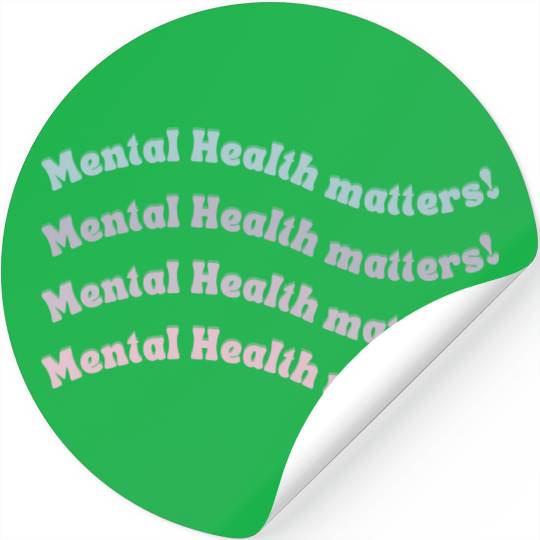 Mental Health Matters | Wavy Retro French Gray Stickers