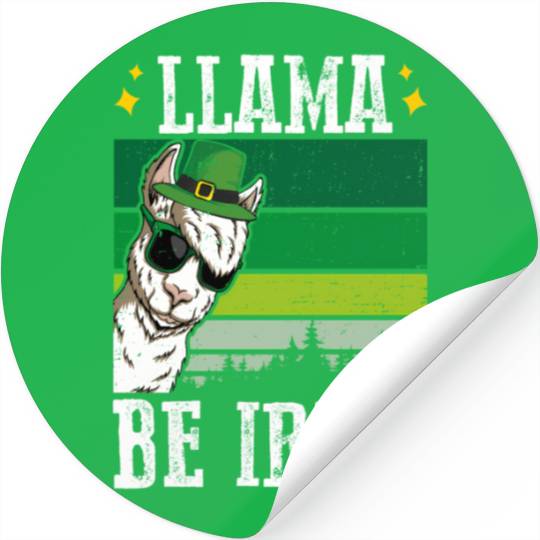 Llama Be Irish Shamrock St Patric Day Stickers