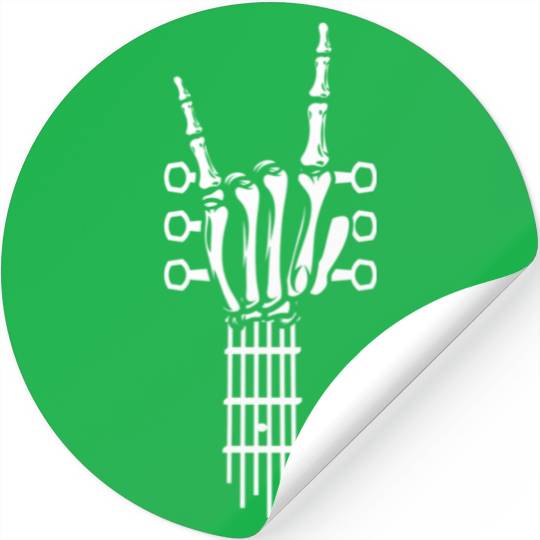 Rock And Roll Rock On Guitar Neck eleton Stickers