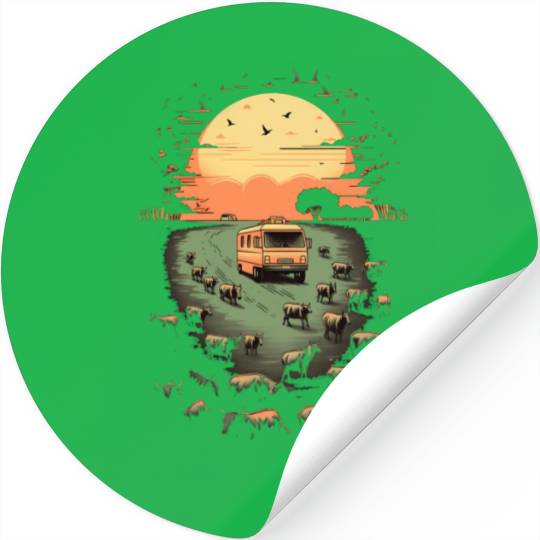 Rv Camping Herd Of Cows Cow Camper Caravan Stickers