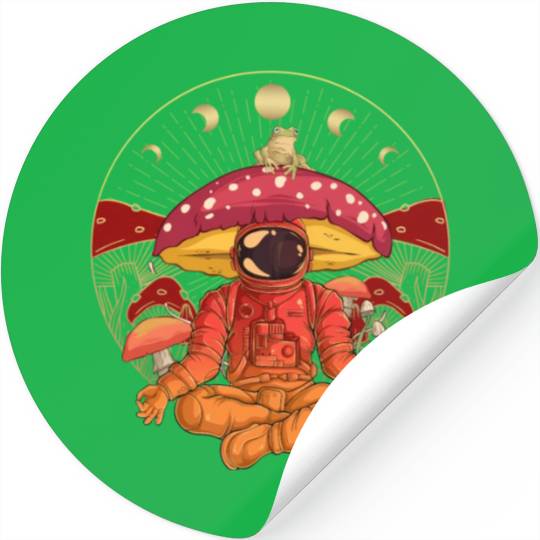 Astronaut Cottagecore Frog Aesthetic Wo Stickers