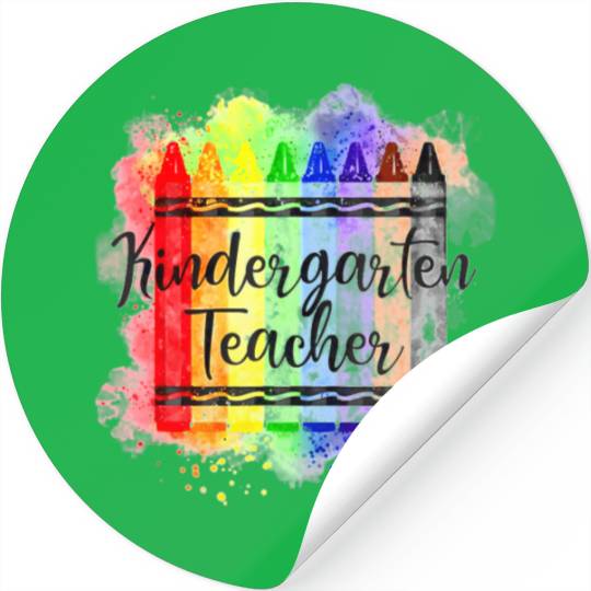 Funny Kindergarten Teacher Crayon Back To School Stickers