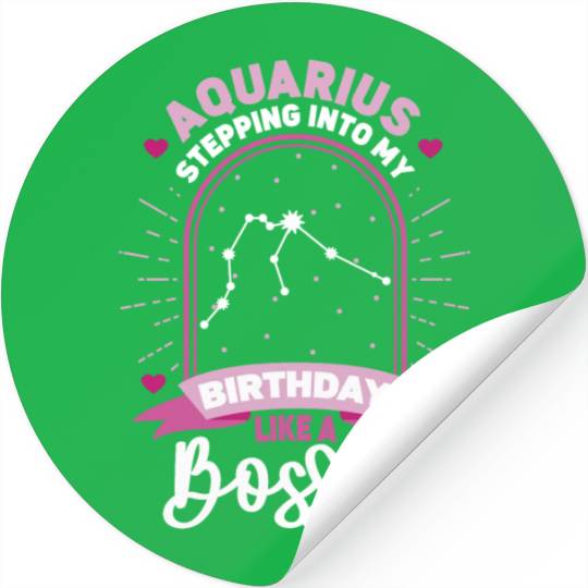 Aquarius Stepping Into Astrology Birth Sign Stickers