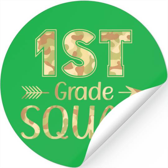 1st Grade Squad Teacher & Student Camo Back To Stickers