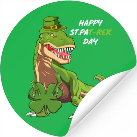 Happy St Pat Trex Day Dino St Patric Day Stickers