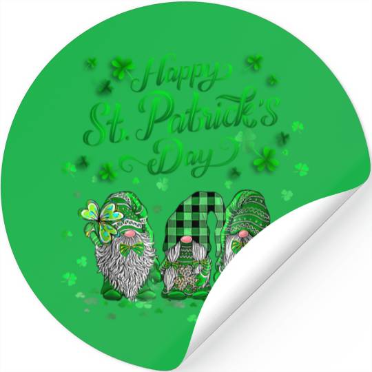 Happy St Patric Day Gnomes Saint Paddys Pattys Stickers
