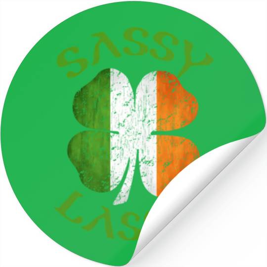 Sassy Lassie Shamrock Irish St Patrick Day Wo Stickers