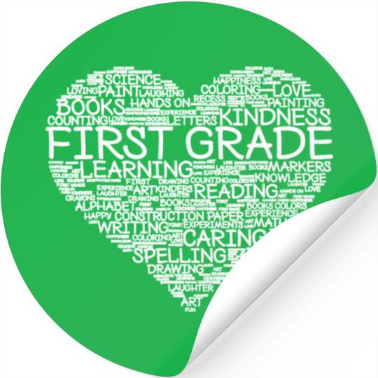 First Grade Teacher Heart Stickers