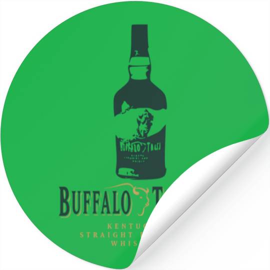 Buffalo Bourbon Whiey Bottle Gold And Green Logo Stickers