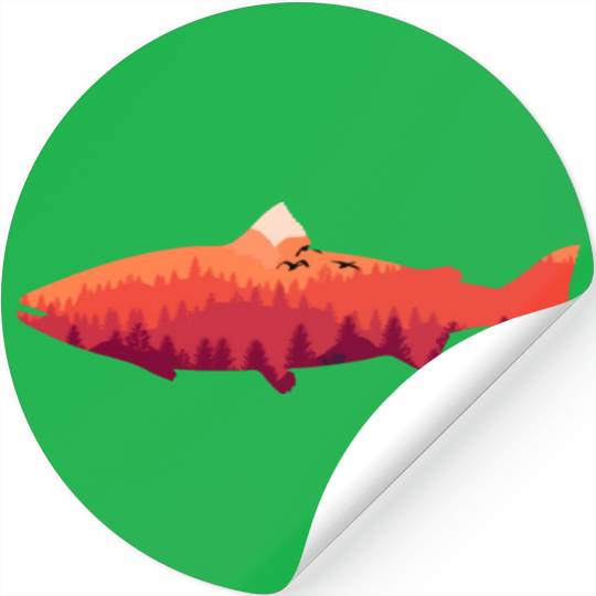 Trout Fly Fishing Nature Outdoor Fisherman Stickers