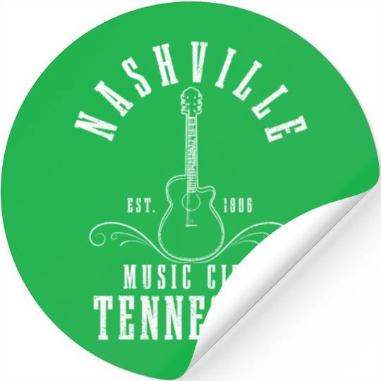 Nashville Tennessee Country Music City Guitar Stickers