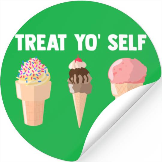 Ice Cream Treat Yo' Self Summertime Sherbet Gelato Stickers
