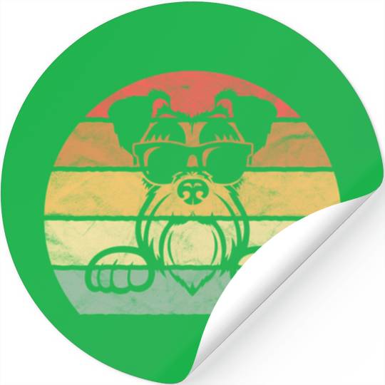 Schnauzer Black Sunglasses Pawsome Dog Stickers