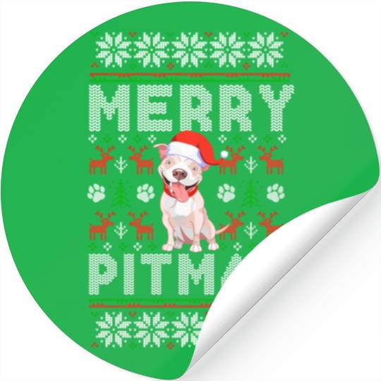 Pitbull Merry Pitmas Ugly Stickers