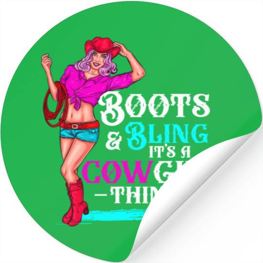 Cow Boots And Bling It'S Cow Things Western Cory Stickers