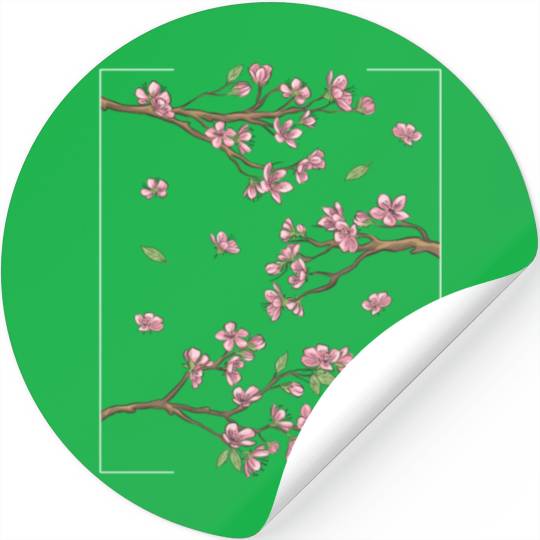 Aesthetic Japanese Style Cherry Blossom Tree Stickers