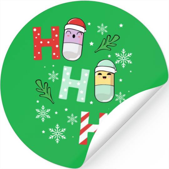 Ho Ho Ho Pills Pharmacist Cute Christmas Lover Stickers