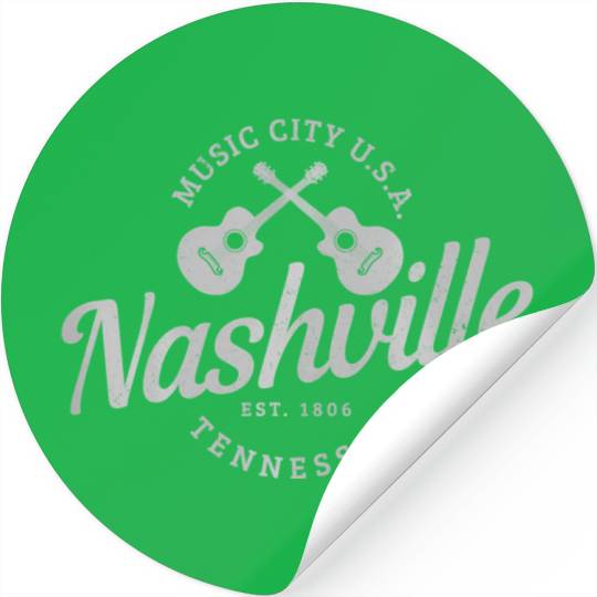 Nashville Tennessee Guitar Country Music City Stickers