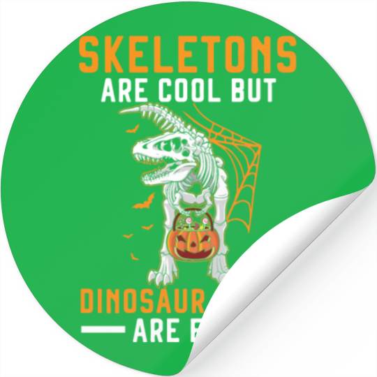 Dinosaur Halloween Trick Or Treat Dino Lover Stickers