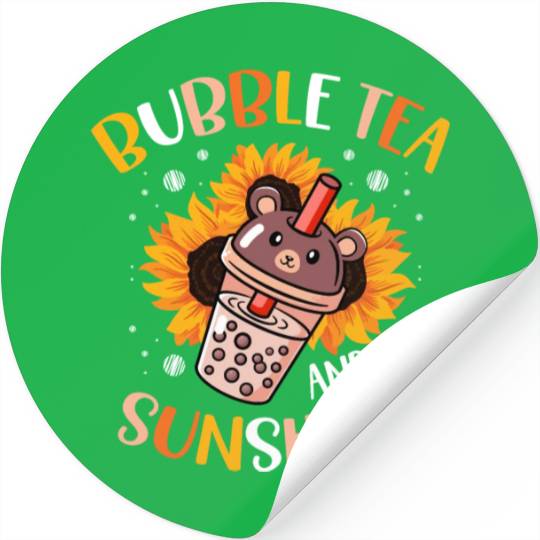 Bubble Tea And Sunshine Boba Tea Drinker Stickers