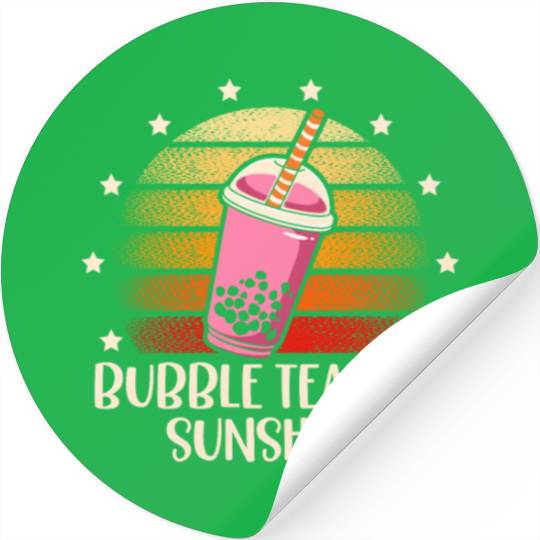 Bubble Tea And Sunshine Boba Tea Drinker Stickers