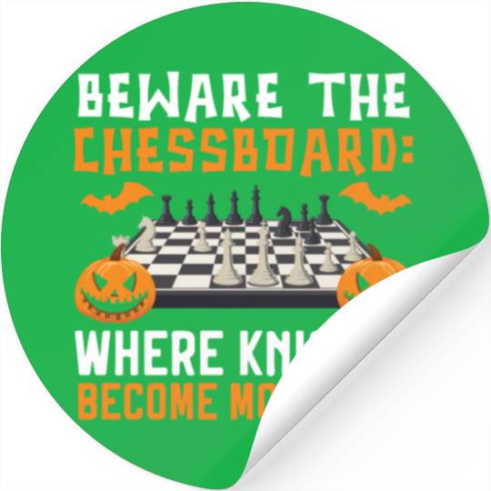 Chess Halloween Trick Or Treat Chess Board Game Stickers