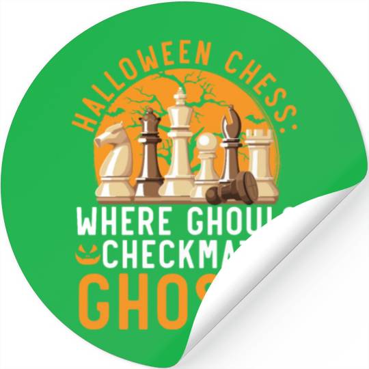 Chess Halloween Trick Or Treat Chess Board Game Stickers