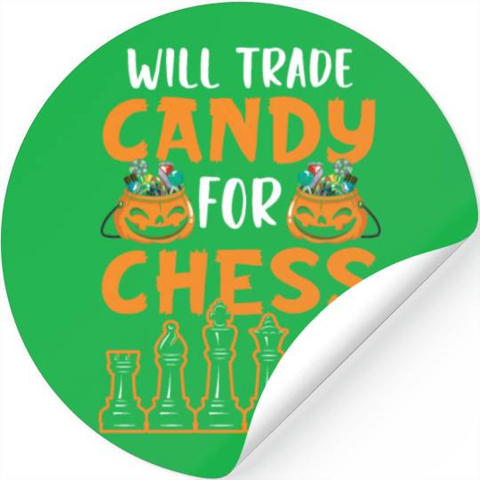 Chess Halloween Trick Or Treat Chess Board Game Stickers