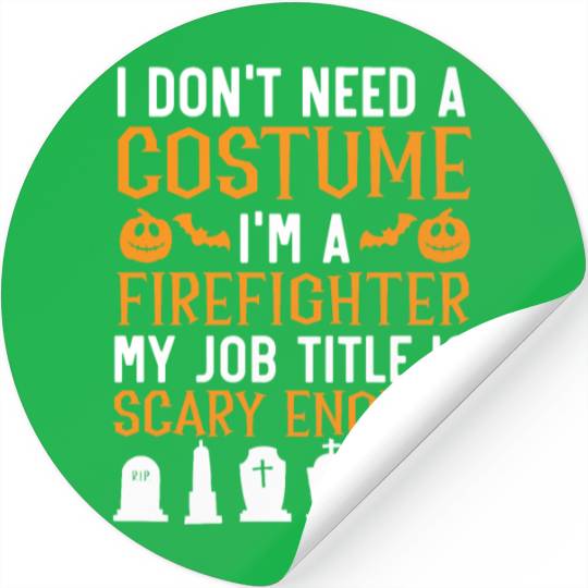 Firefighter Halloween Trick Or Treat Fireman Stickers
