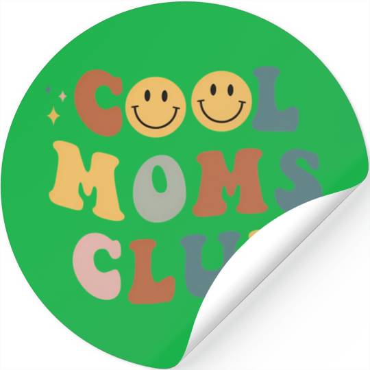 Moms Club On Back Print Stickers