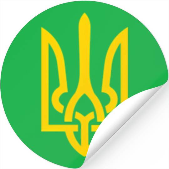 Ukraine Trident Symbol Middle Ukrainian Zeleny Stickers