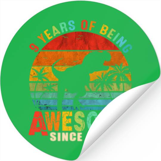 9Th Dinosaur 9 Awesome Since 2014 Stickers