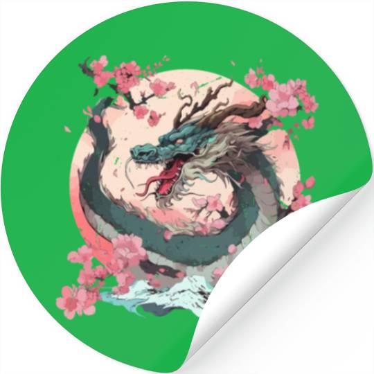 Japanese Dragon Cool Fantasy Chinese Asian Dragon Stickers