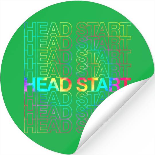 Rainbow Tie Dye Head Start Team Back To School Stickers