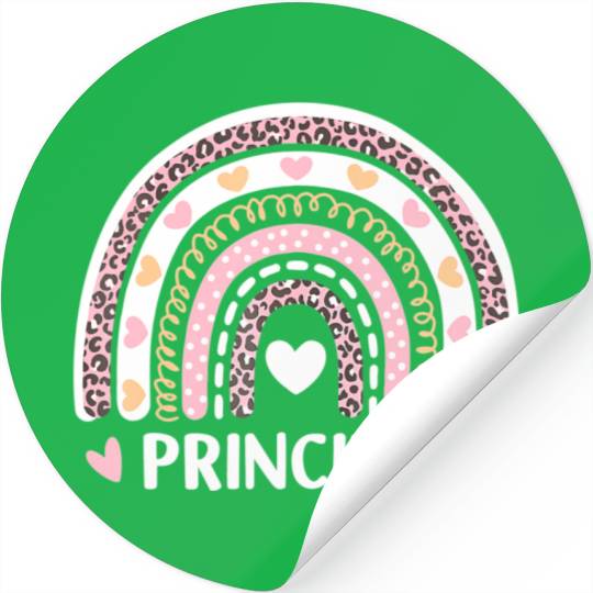 Leopard Rainbow Principal Funny Back To School Stickers