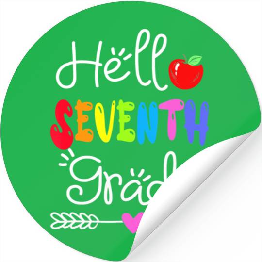 Hello 7th Grade Teacher Back to School Stickers