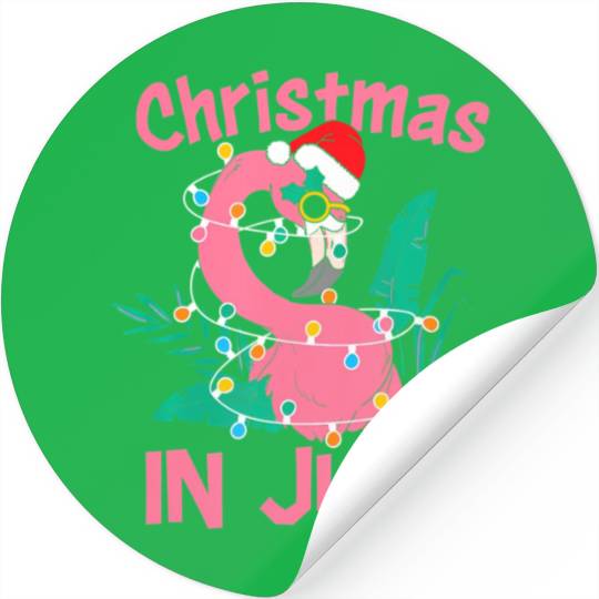 Funny Summer Beach Vacation Christmas In July Stickers