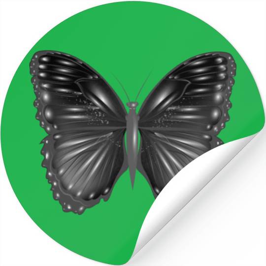 black fantasy butterfly with highlights Stickers