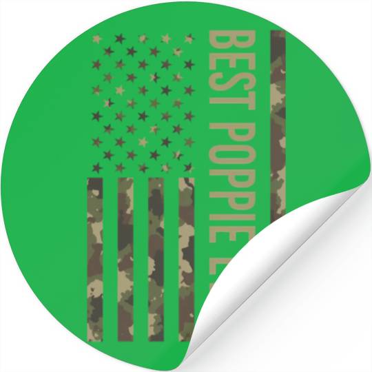 Best Poppie Ever Us American Flag Camo For Stickers
