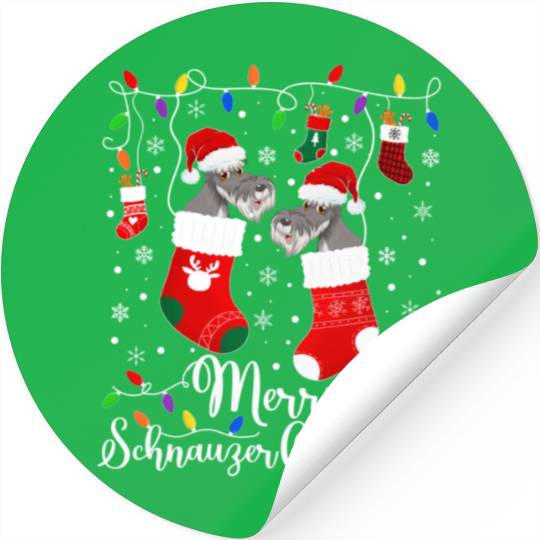 Merry Schnauzer Mini Schnauzer Xmas Stickers