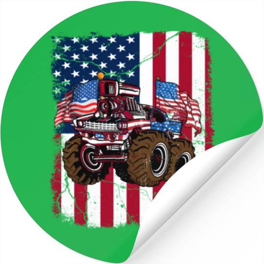 US Patriot American Monster Trucks USA Fan Stickers