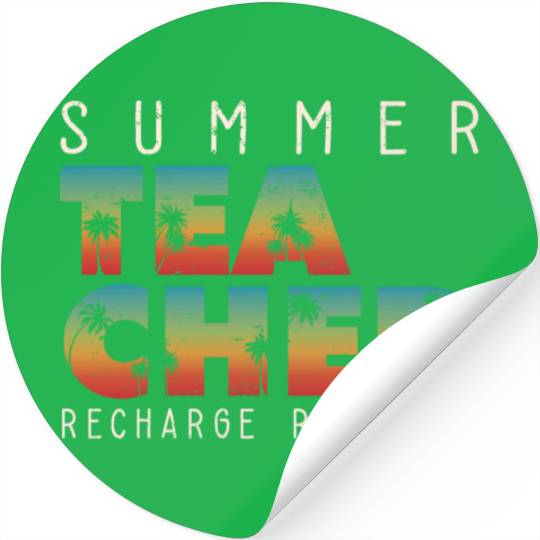 Teacher Summer Recharge Required Beach Vacation Stickers