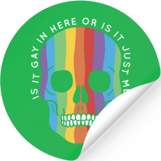 LGBTQ Gay Pride Month Trans Is It Gay Here Stickers
