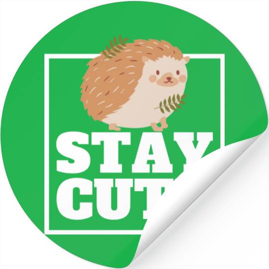 Stay Cute Garden Hedgehog Stickers