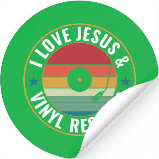I Love Jesus And Vinyl Records Funny Vinyl Lover Stickers