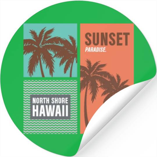 Sunset Paradise North Shore Hawaii Stickers
