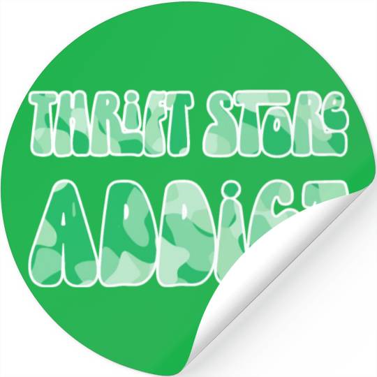Thrift Store Addict green camo Stickers