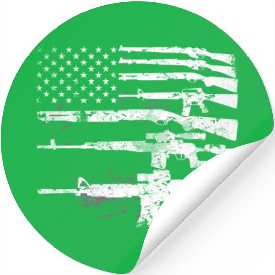USA American Flag Guns Stickers
