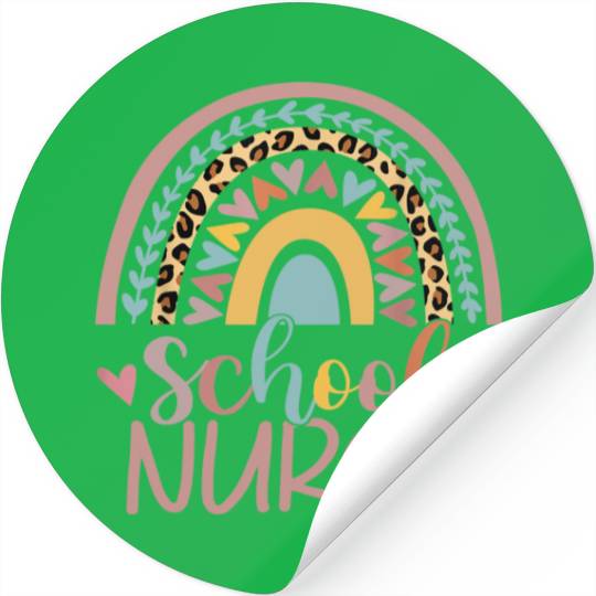 Cute Rainbow Leopard Print School Nurse Back Stickers
